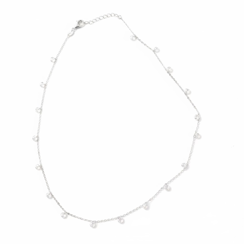 Collana Shaker "Gocce di Luce" in Argento 925 Placcato Oro con Cristalli Pendenti