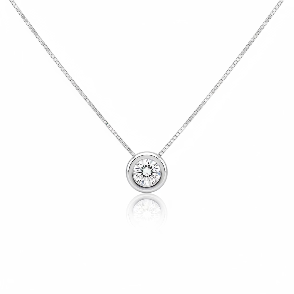 Collana Punto Luce in Argento 925 con Zircone da 5mm