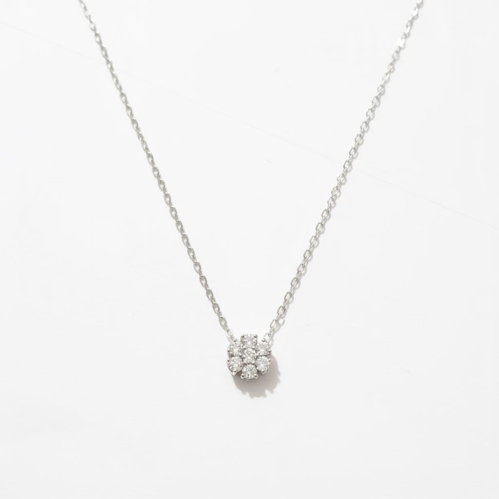 Collana Fiore di Luce in Argento 925 e Zirconi Bianchi