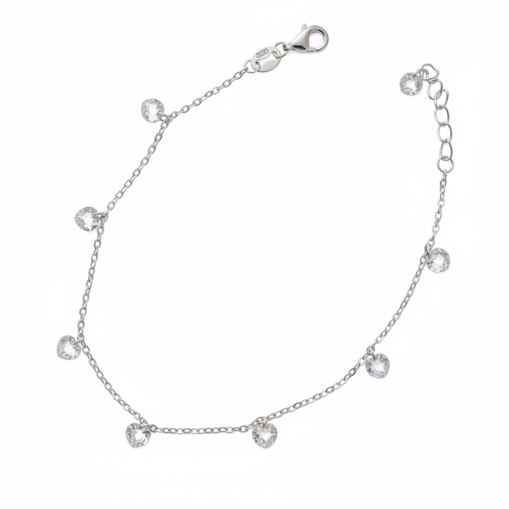 Bracciale Shaker "Gocce di Luce" in Argento 925 con Cristalli Pendenti