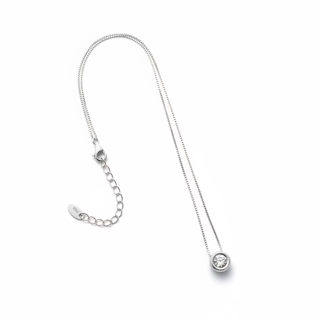 Collana Punto Luce in Argento 925 con Zircone da 5mm