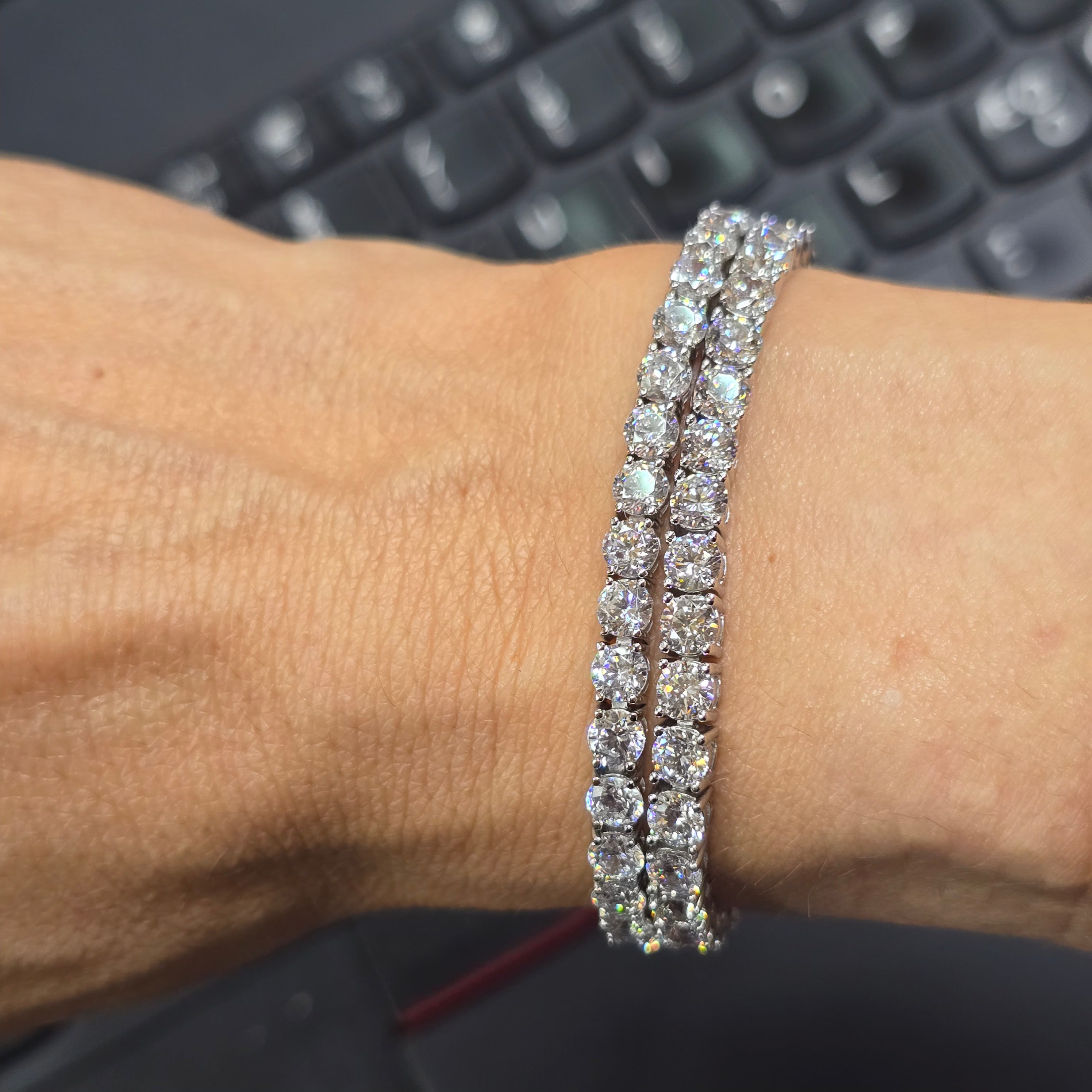 Bracciale Tennis in Argento 925 con Zirconi Rotondi da 4mm