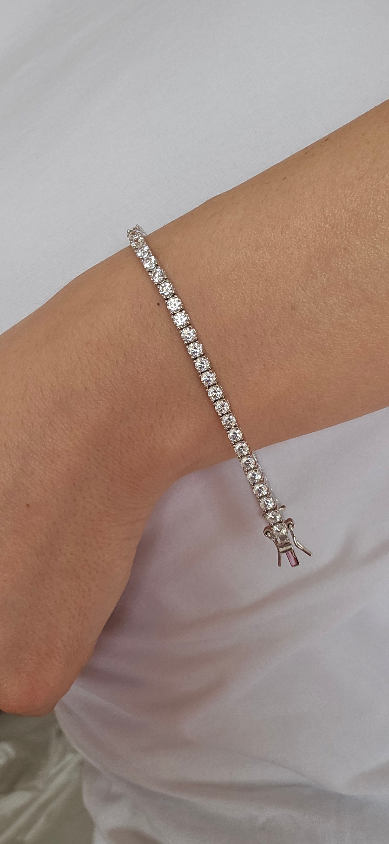 925 Silver Tennis Bracelet with 3mm Zirconia