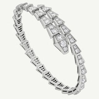 Rigid Snake Bracelet in 925 Silver with Zirconia
