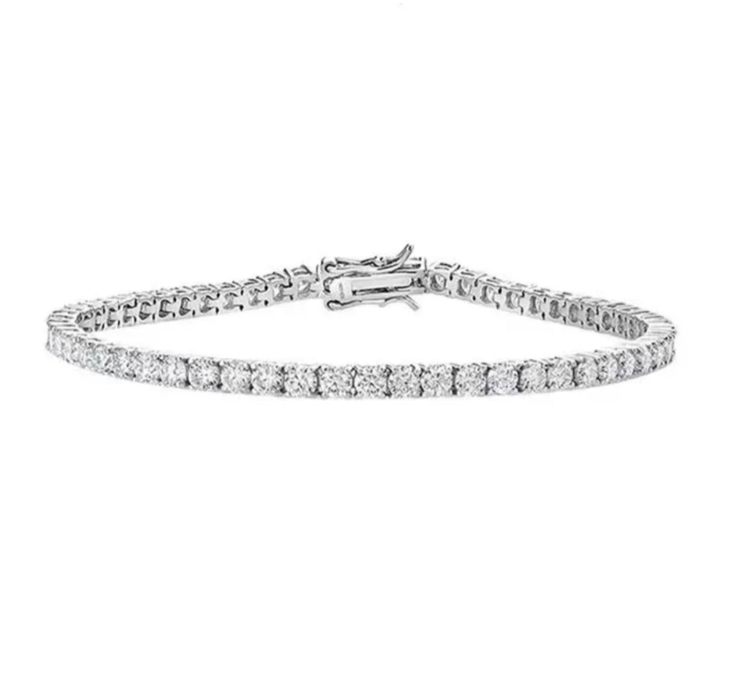 925 Silver Tennis Bracelet with 3mm Zirconia