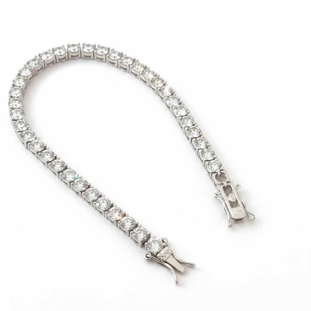 Bracciale Tennis in Argento 925 con Zirconi Rotondi da 4mm