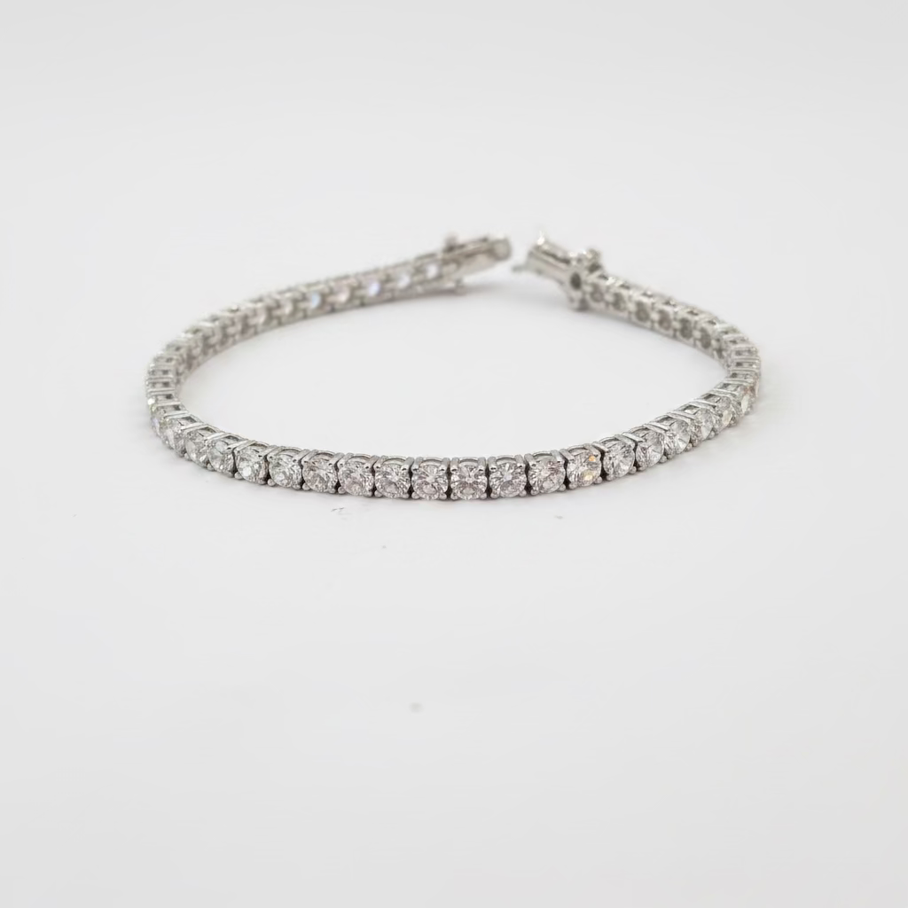 Bracciale Tennis in Argento 925 con Zirconi Rotondi da 4mm