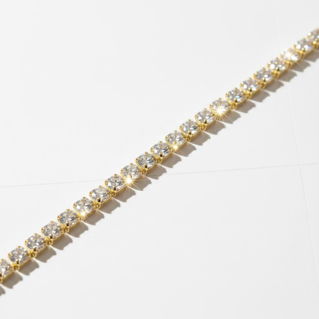 Bracciale Tennis Regolabile in Argento 925 con Zirconi da 3mm (16+4cm)