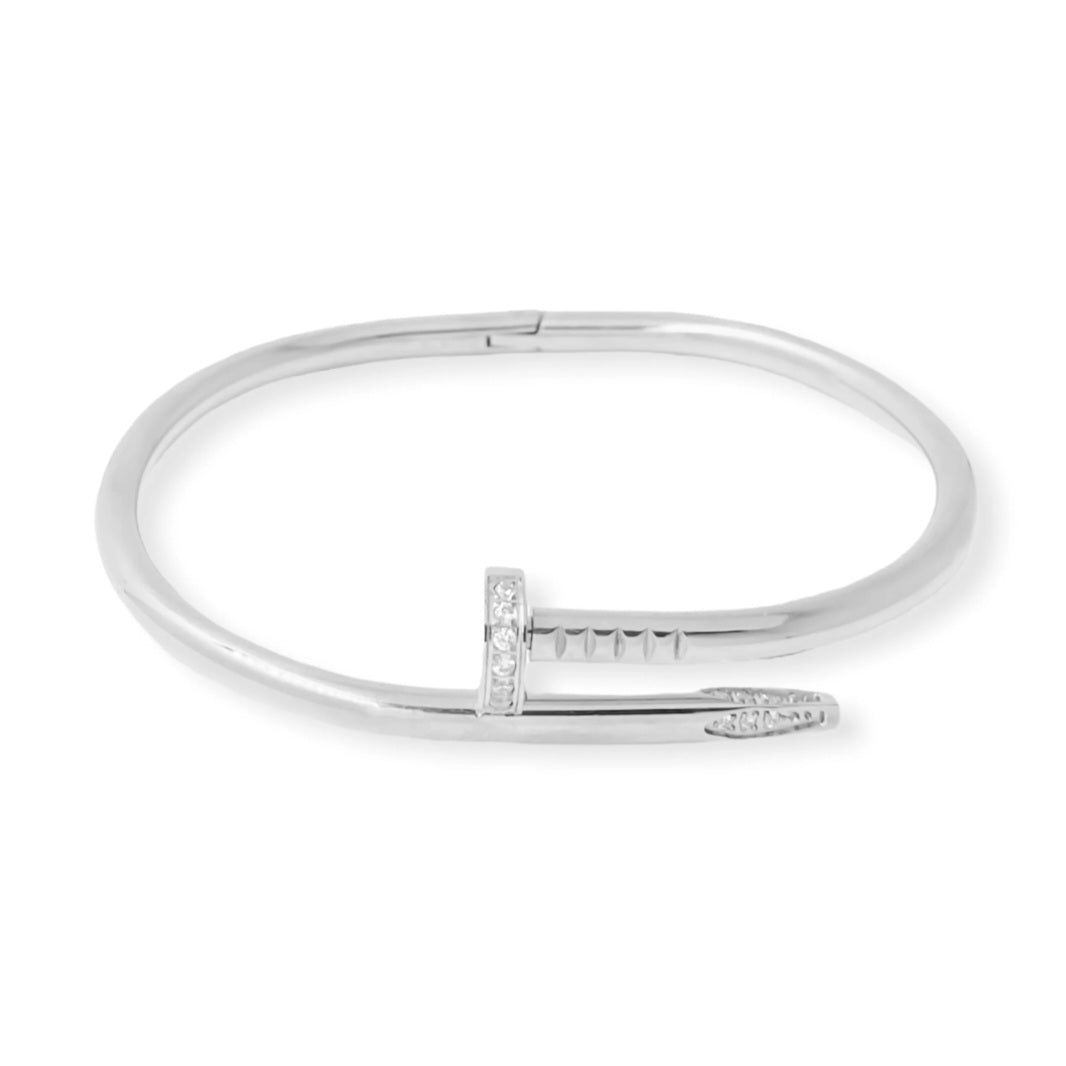 925 Silver Nail Bracelet with Zircons