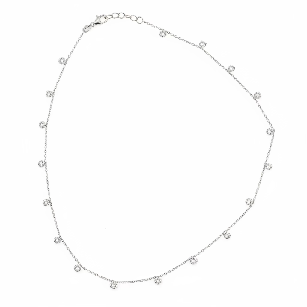 Collana Shaker "Gocce di Luce" in Argento 925 Placcato Oro con Cristalli Pendenti