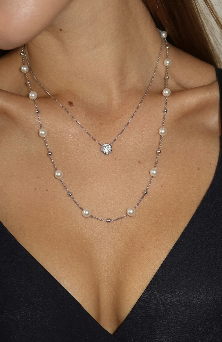 Collana  Punto Luce in Argento 925 con Zircone da 5mm