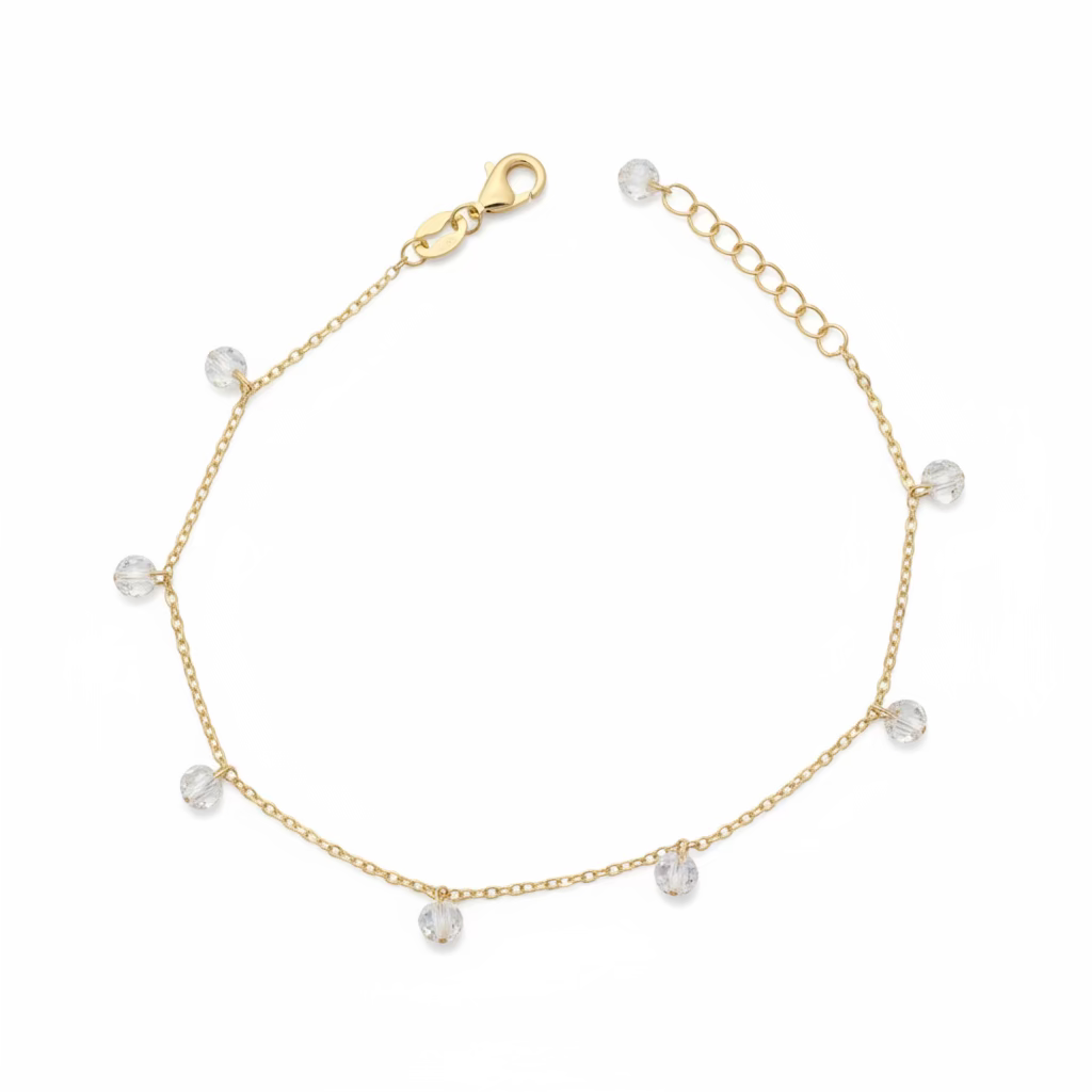 Bracciale Shaker "Gocce di Luce" in Argento 925 con Cristalli Pendenti